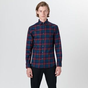 Men's Joseph Abboud Non Iron Plaid Button Down Long‎ Sleeve Size Medium NWOT